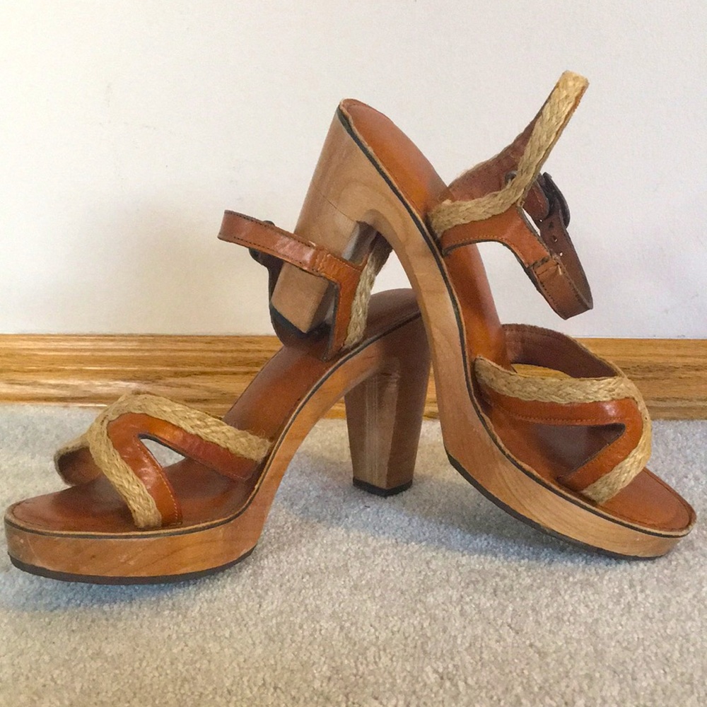 Vintage 1970s wood clog sandals - 8 women’s